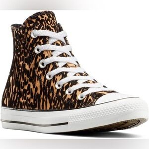 Leopard Print High-Top Converse Sneakers